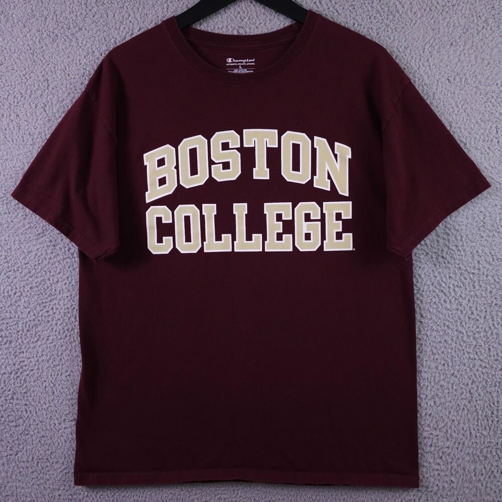Boston College Eagles Shirt Mens Large Red Crew Neck Short Sleeve Champion Tee